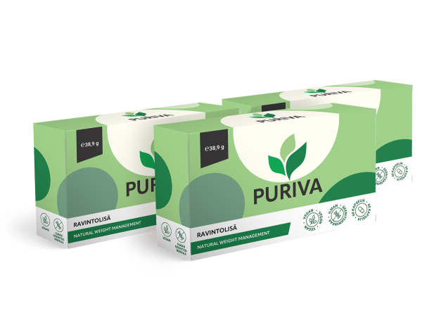 Puriva kapselit luonnollinen painonhallinta ravintolisä 3 pakkauksen setti